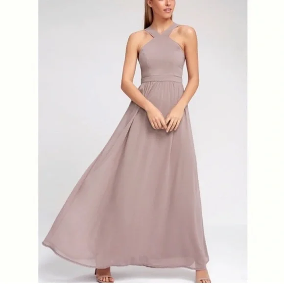 lulus mauve maxi dress Lulu's Mauve Maxi Dress